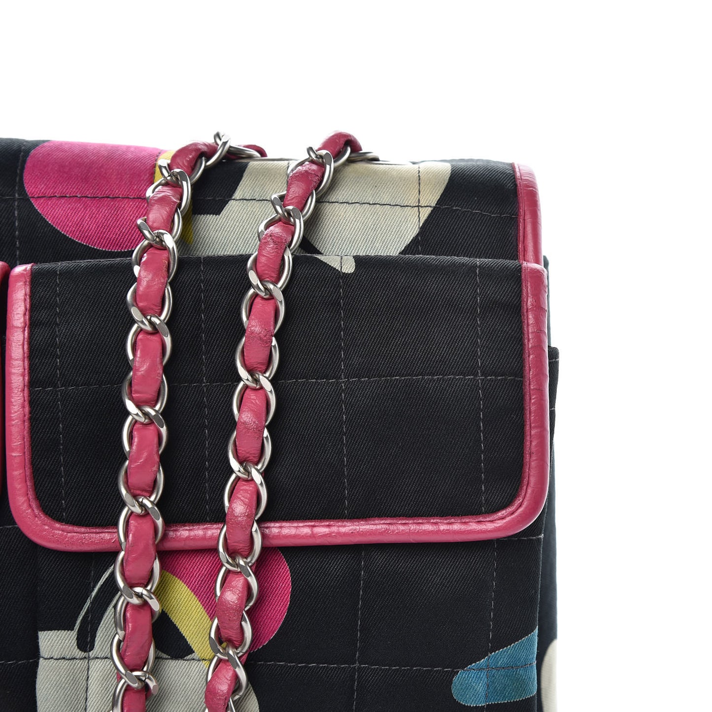 Canvas Chocolate Bar Quilted Flap Multicolor
