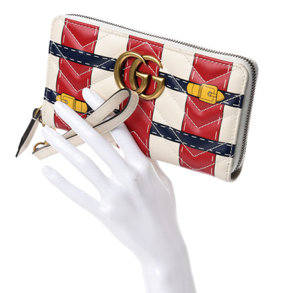 Gucci Calfskin Matelasse Trompe L'Oeil Print GG Marmont Zip Around Wallet 2 of 7