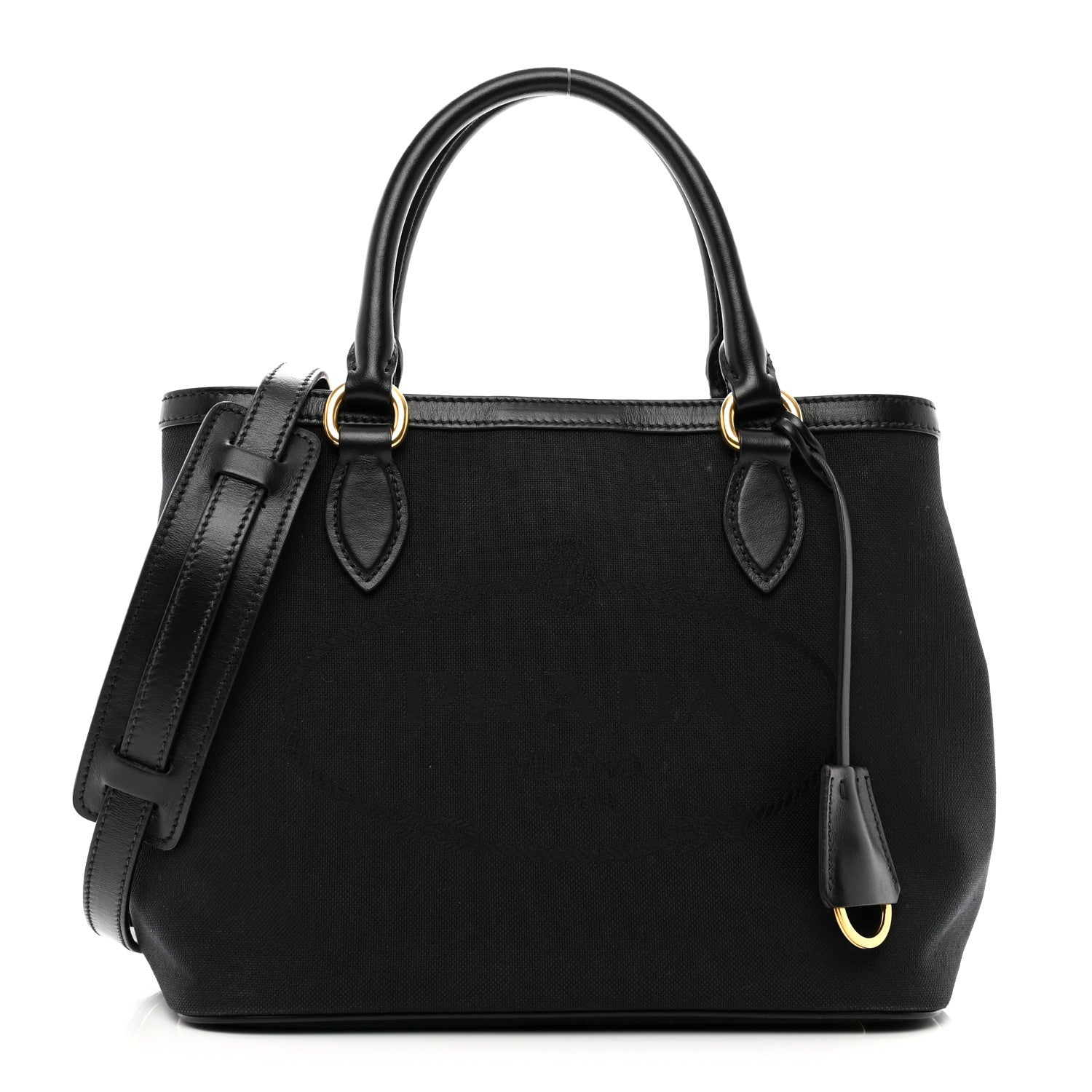 Prada Jacquard Logo Tote Black 1 of 10