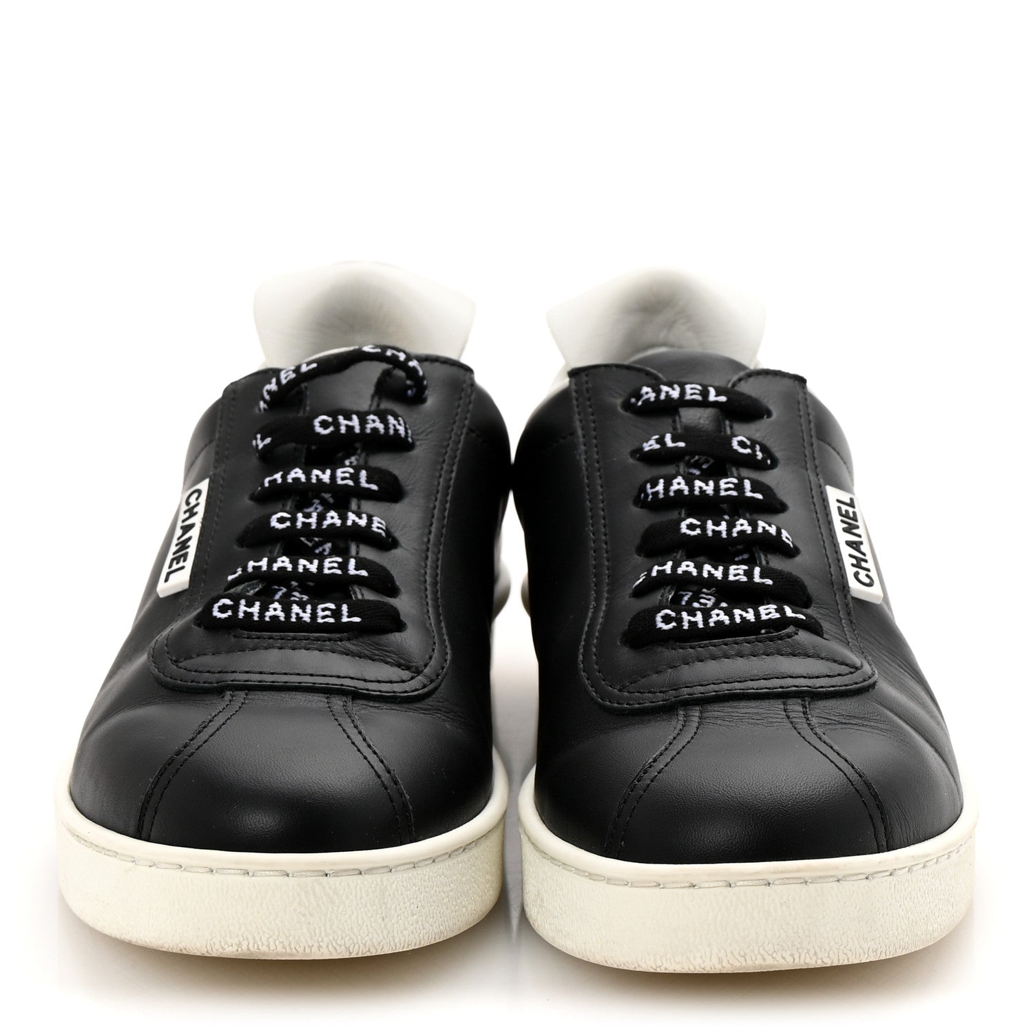 Chanel Calfskin CC Womens Sneakers 38 Black 3 of 10