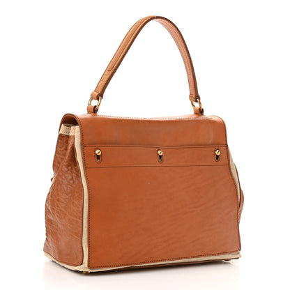 Saint Laurent Crocodile Embossed Nubuck Calfskin Medium Muse Two Tote Tan 2 of 15