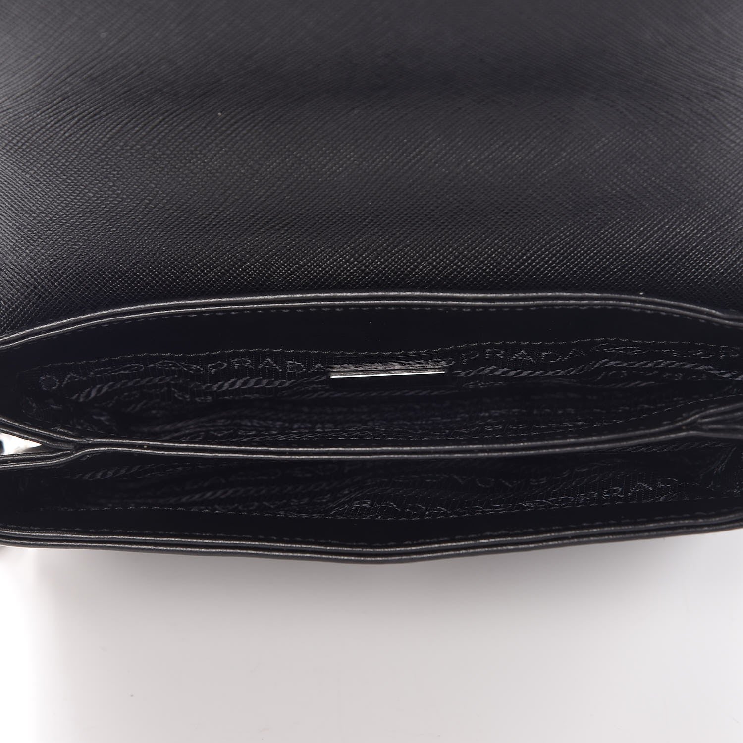Prada Saffiano Soft Calf Chain Crossbody Bag Black 5 of 8