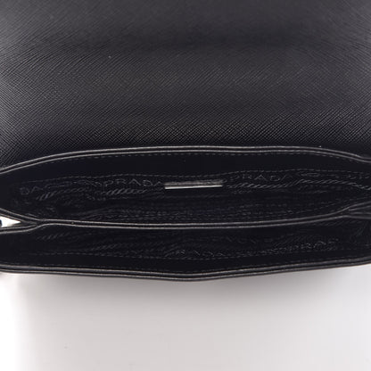 Prada Saffiano Soft Calf Chain Crossbody Bag Black 5 of 8