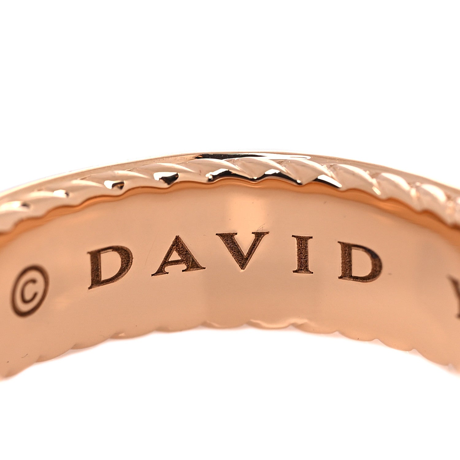 David Yurman 18K Rose Gold Cognac Diamond Streamline Two Row Pave Band Ring 65 11 4 of 5