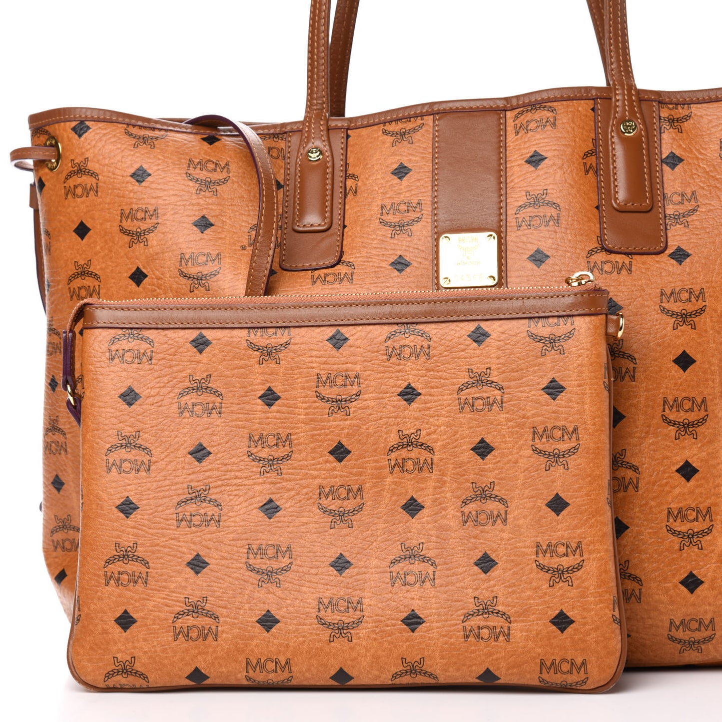 Visetos Large Liz Reversible Shopper Tote Cognac