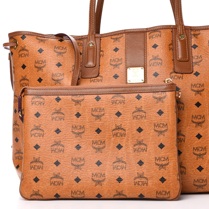 MCM Visetos Large Liz Reversible Shopper Tote Cognac 9 of 19