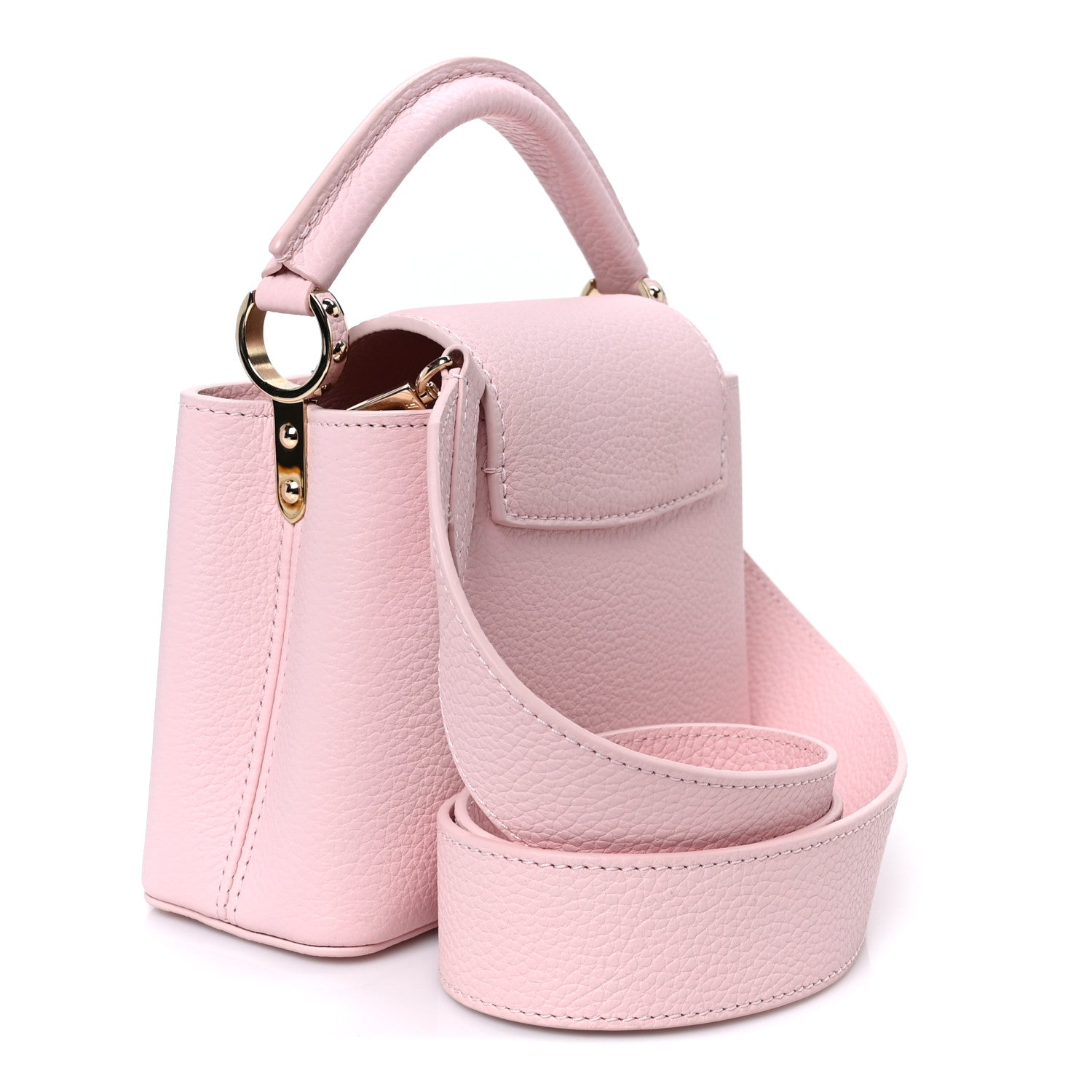 Louis Vuitton Taurillon Marble Capucines Mini Pink 2 of 8