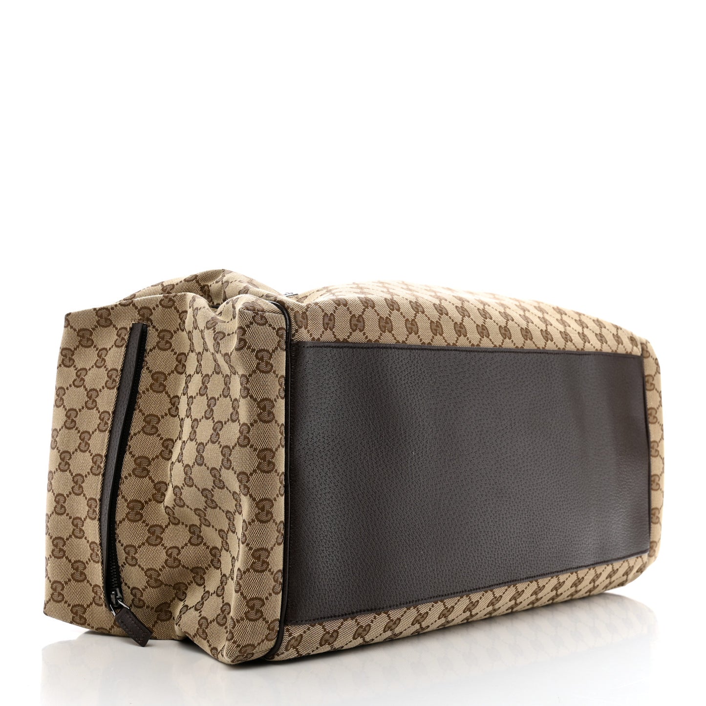 GG Monogram Web Large Collapsible Carry On Duffle Beige Brown