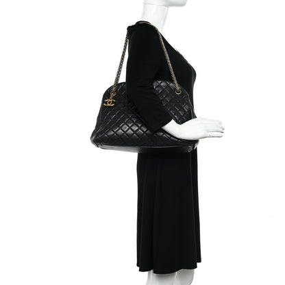 Chanel Lambskin Quilted Large Just Mademoiselle Bowling Bag Black 2 of 12