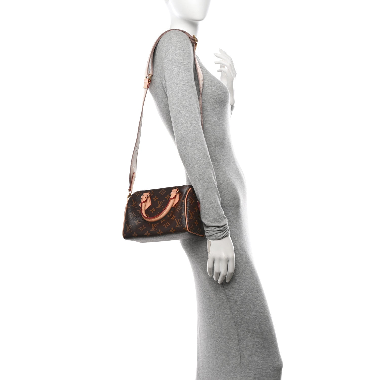 Louis Vuitton Monogram Speedy Bandouliere 20 Beige 2 of 10