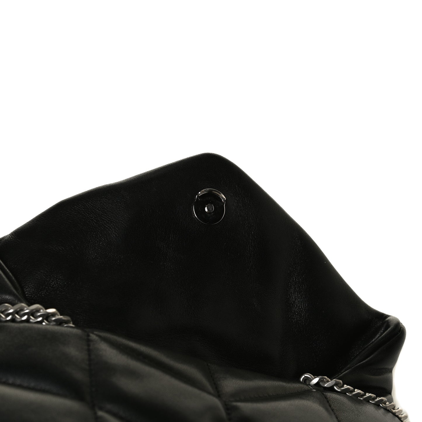 Lambskin Quilted Toy Loulou Puffer Monogram Chain Satchel Black