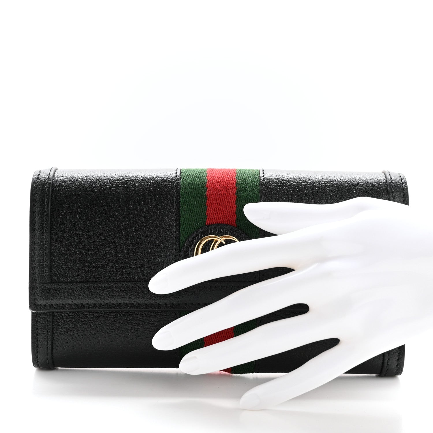 Gucci Calfskin Web Ophidia Continental Wallet Black 2 of 9