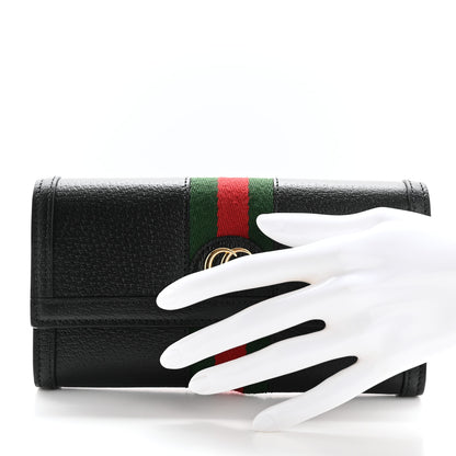 Gucci Calfskin Web Ophidia Continental Wallet Black 2 of 9