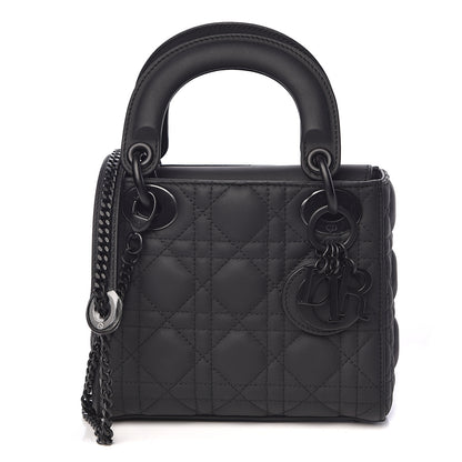 Christian Dior Ultra Matte Calfskin Cannage Mini Lady Dior Black 1 of 10