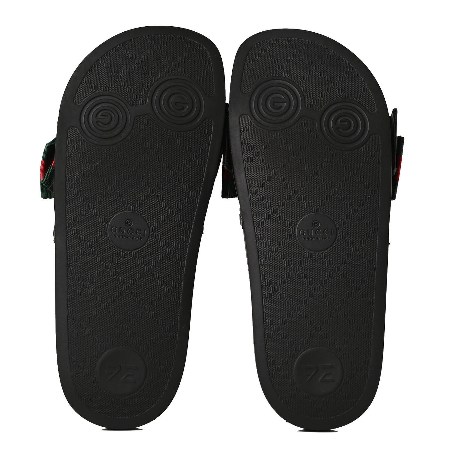 Satin Web Bow Slide Sandals 36 Black