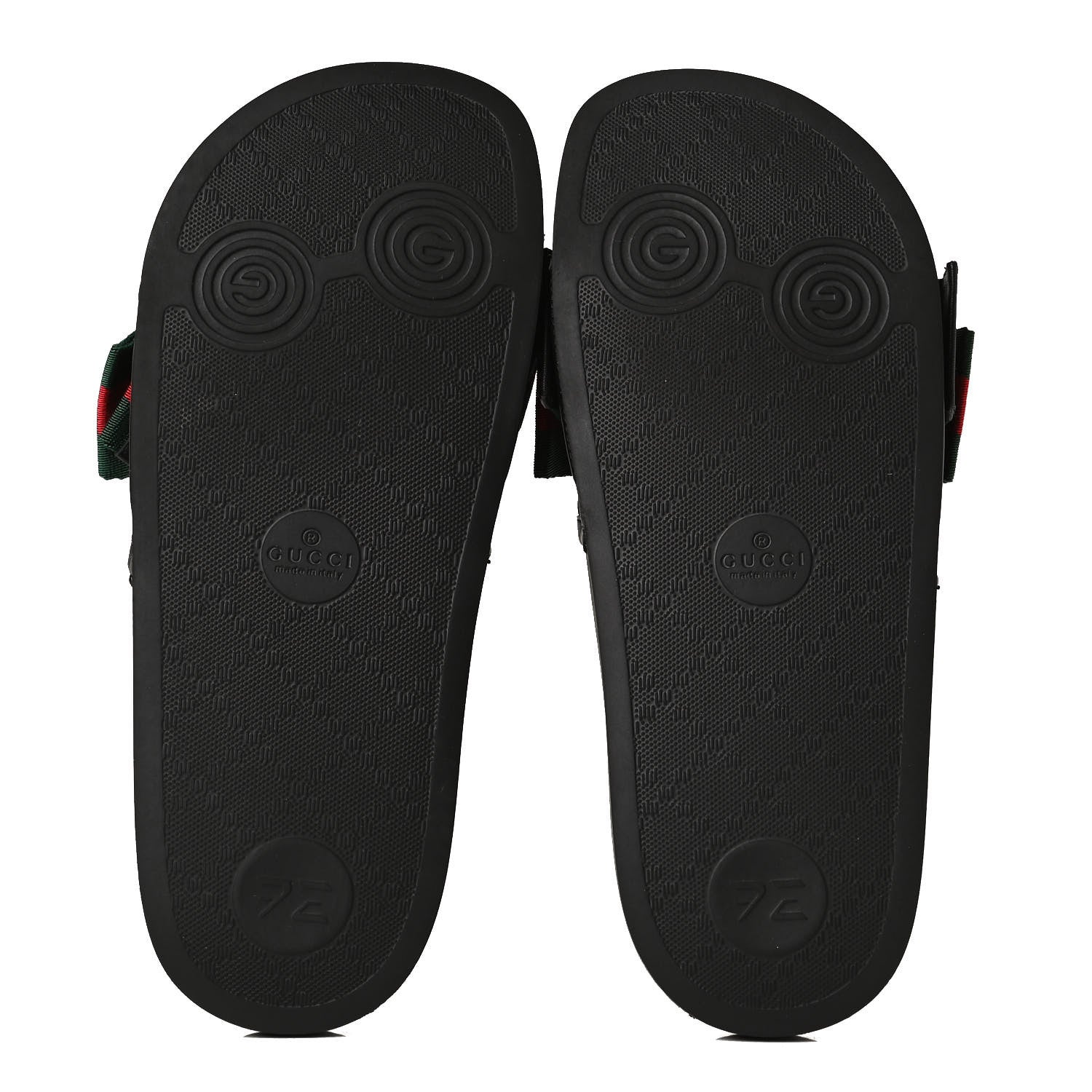 Gucci Satin Web Bow Slide Sandals 36 Black 7 of 12