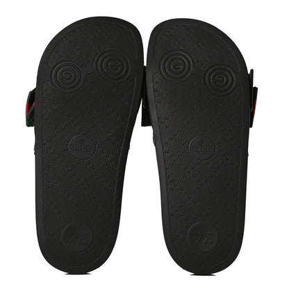 Gucci Satin Web Bow Slide Sandals 36 Black 7 of 12