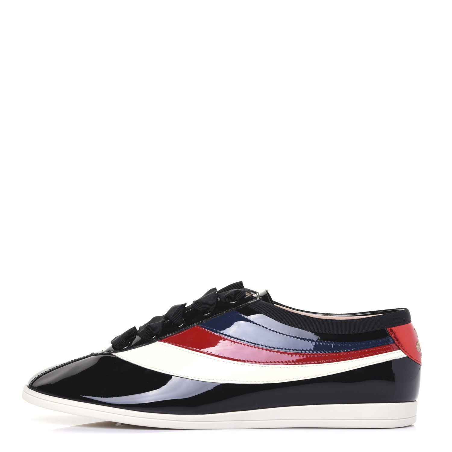 Gucci Patent Calfskin Web Falacer Sneakers 8.5 Black 1 of 15