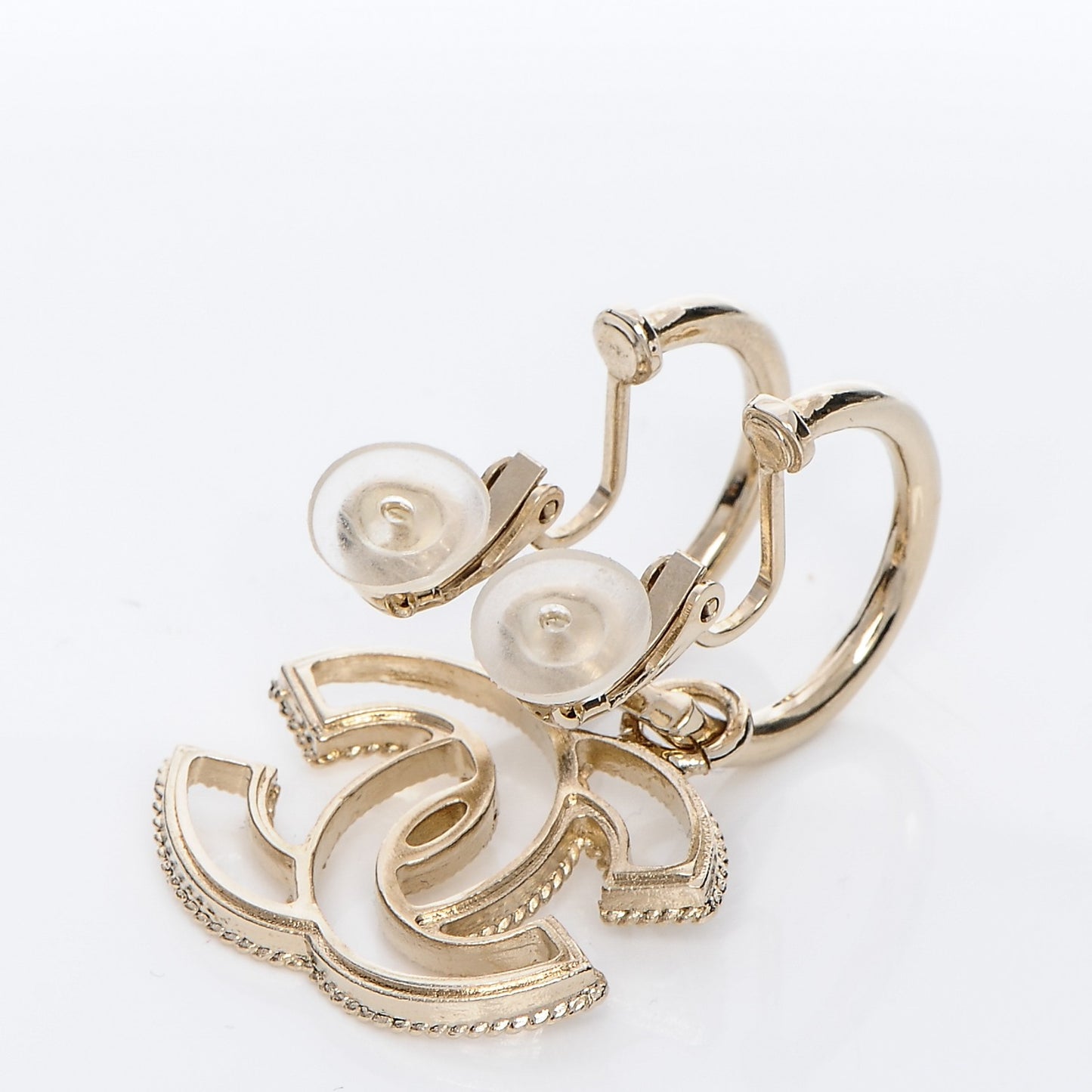 CC Dangle Clip On Earring Gold