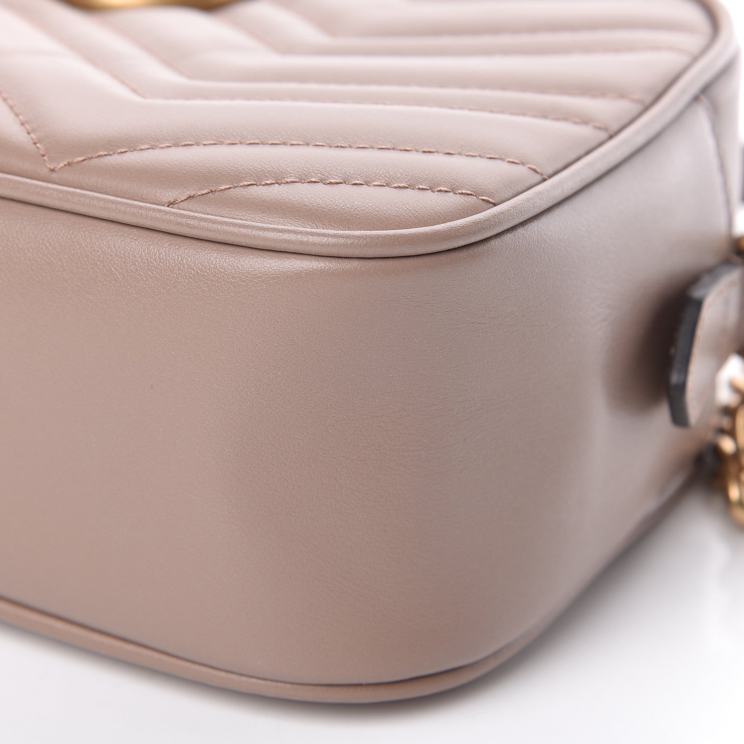 Gucci Calfskin Matelasse Small GG Marmont Chain Shoulder Bag Porcelain Rose 10 of 10