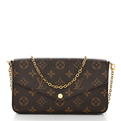 Louis Vuitton Monogram Pochette Felicie Chain Wallet Fuchsia 2 of 10