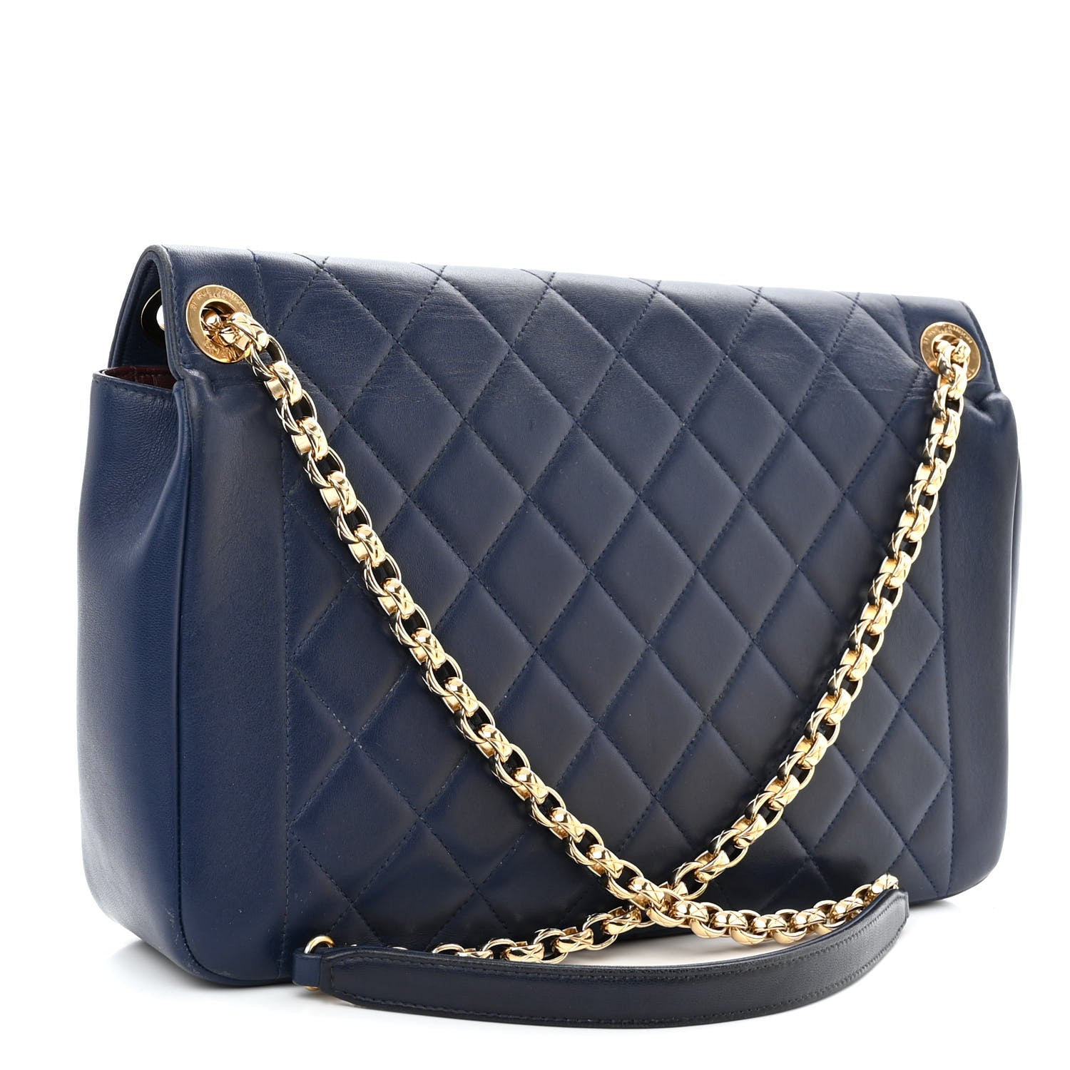 Chanel Lambskin Quilted Large Chic With Me Flap Navy 3 of 9