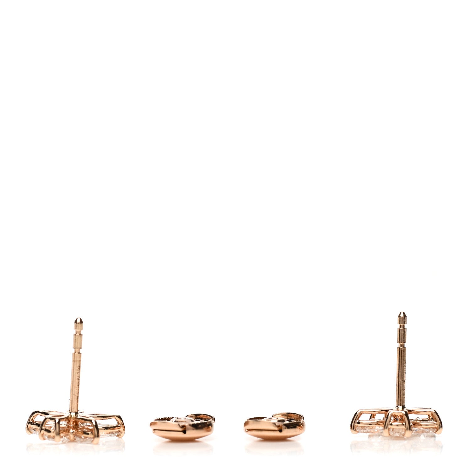 Tiffany 18K Rose Gold Diamond Medium Victoria Mixed Cluster Earrings 3 of 5