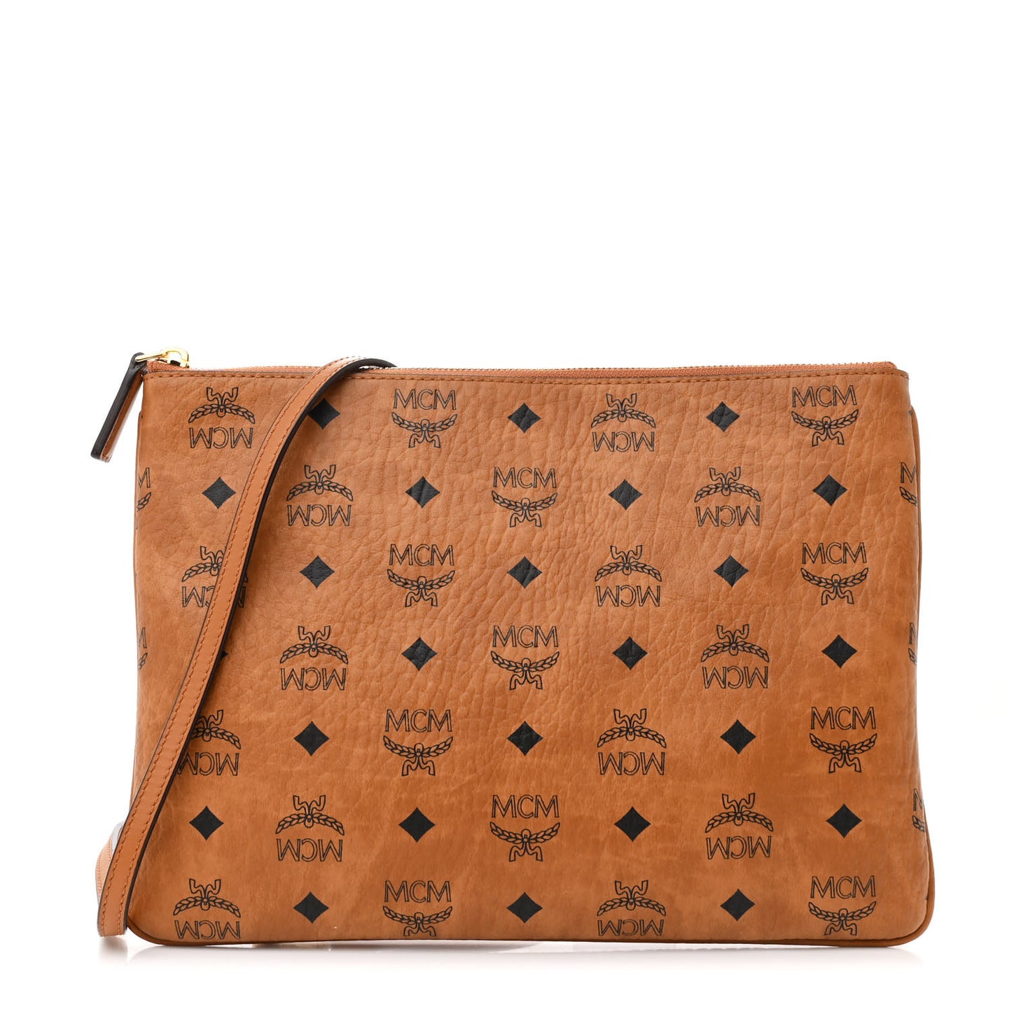 Visetos Medium Crossbody Pouch Cognac