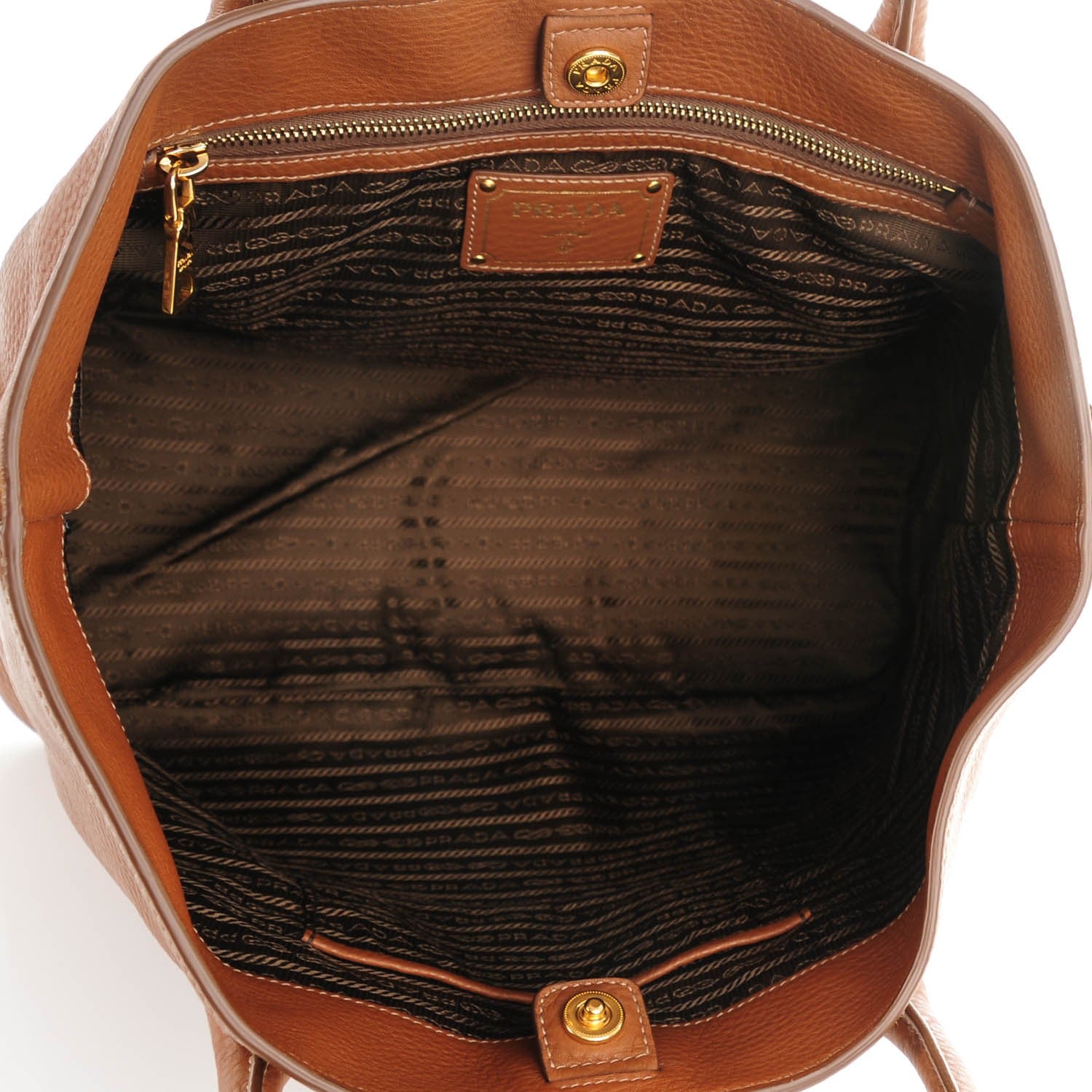 Prada Vitello Daino Tote Brandy 5 of 8