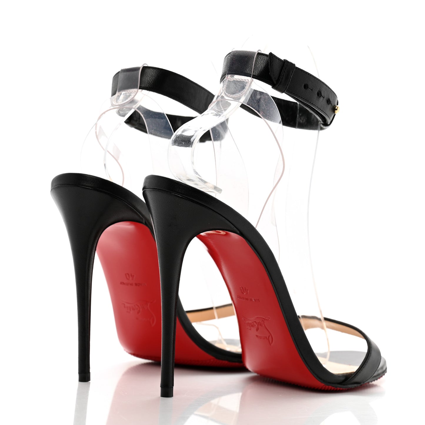 Shiny Nappa PVC Jonatina 100 Sandals 40 Black