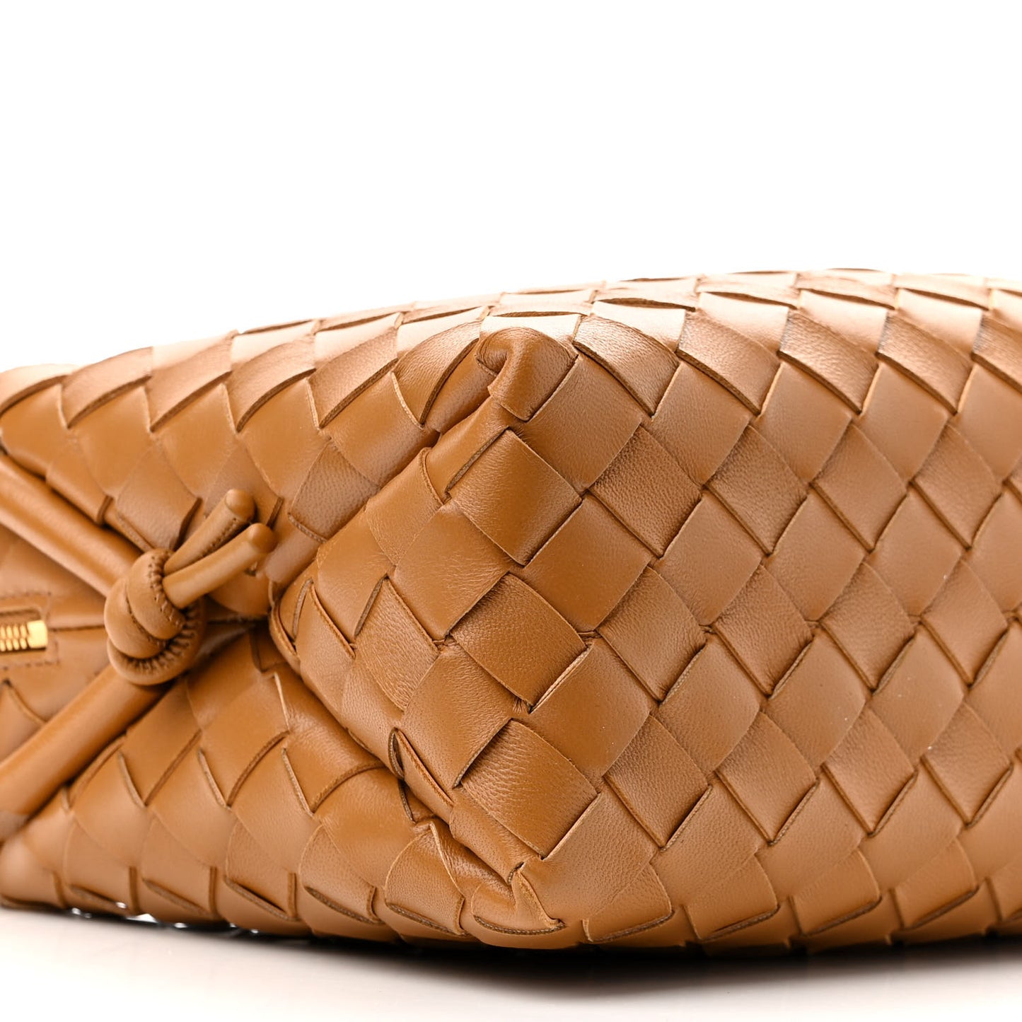 Nappa Intrecciato Small Loop Camera Bag Camel