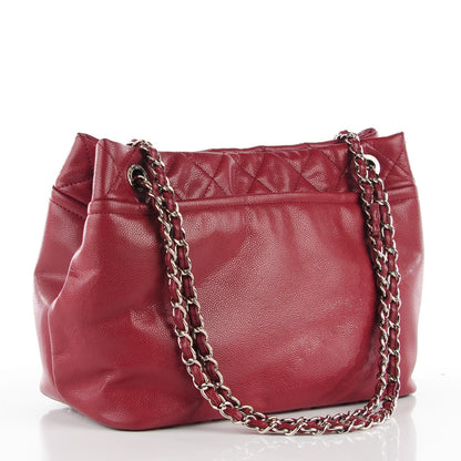 Chanel Caviar Quilted Large Timeless CC Soft Tote Dark Red 3 of 7