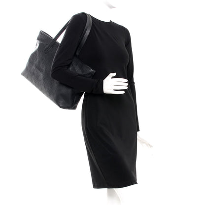 Gucci Guccissima Medium Zippered Shopping Tote Black 2 of 19