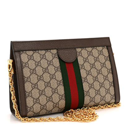 Gucci GG Supreme Monogram Web Small Ophidia Chain Shoulder Bag Brown 3 of 13