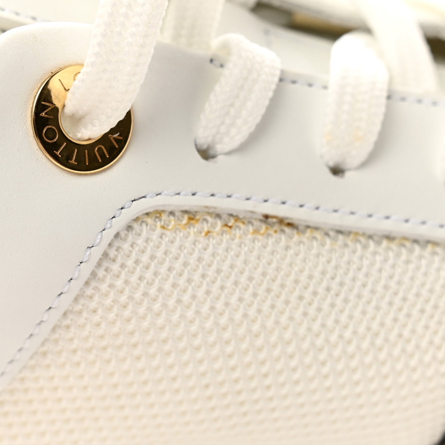 Calfskin Monogram Run Away Sneakers 37.5 White