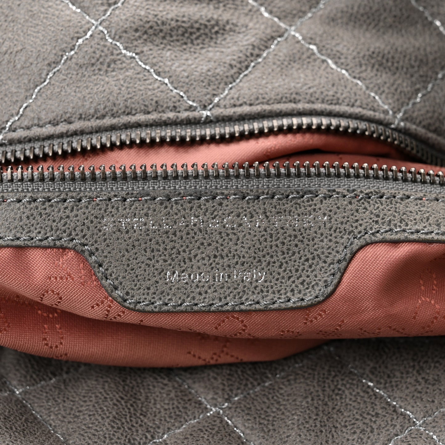 Shaggy Deer Quilted Small Falabella Tote Light Grey