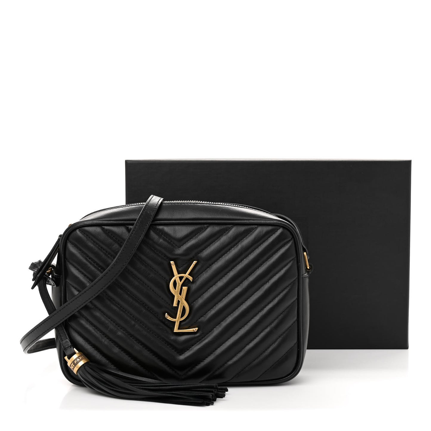 Calfskin Matelasse Monogram Lou Camera Bag Black