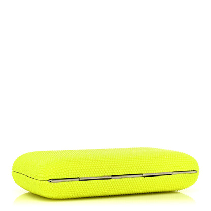 Judith Leiber Beaded Smooth Rectangle Clutch Neon Green 3 of 7