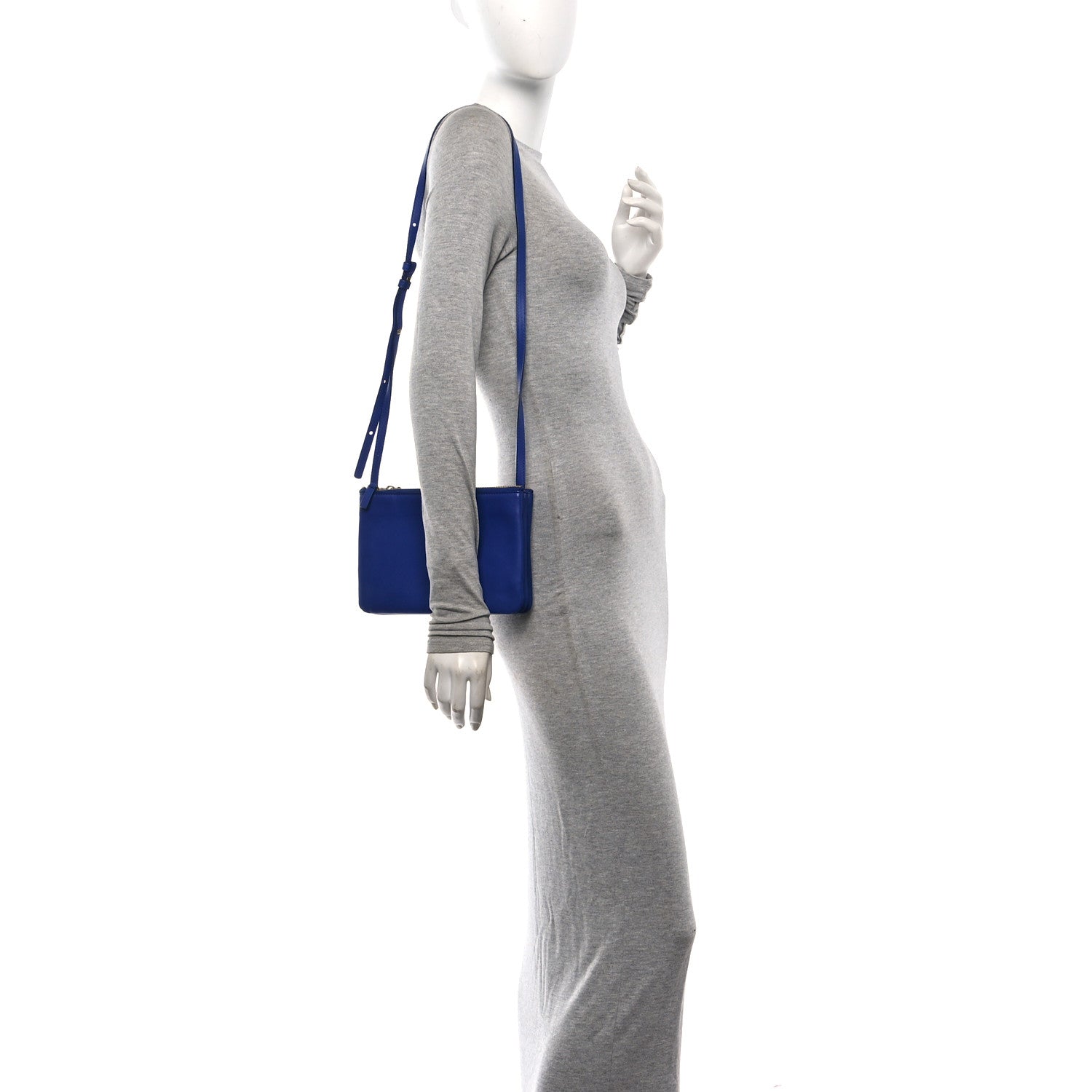 Celine Lambskin Small Trio Crossbody Bag Royal Blue 2 of 9