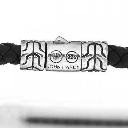 John Hardy Sterling Silver Leather Black Sapphire Classic Chain Station Bracelet Black 4 of 4