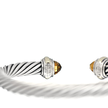 David Yurman Sterling Silver 14K Yellow Gold Citrine 7mm Cable Classics Bracelet 4 of 4