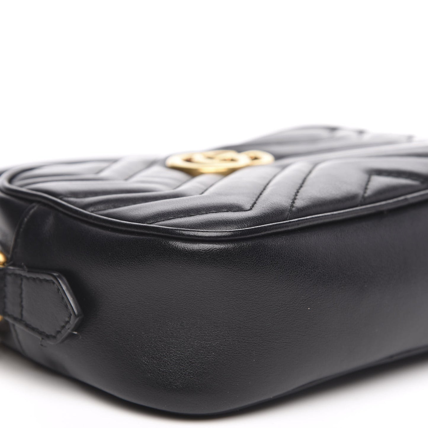 Calfskin Matelasse Mini GG Marmont Chain Shoulder Bag Black
