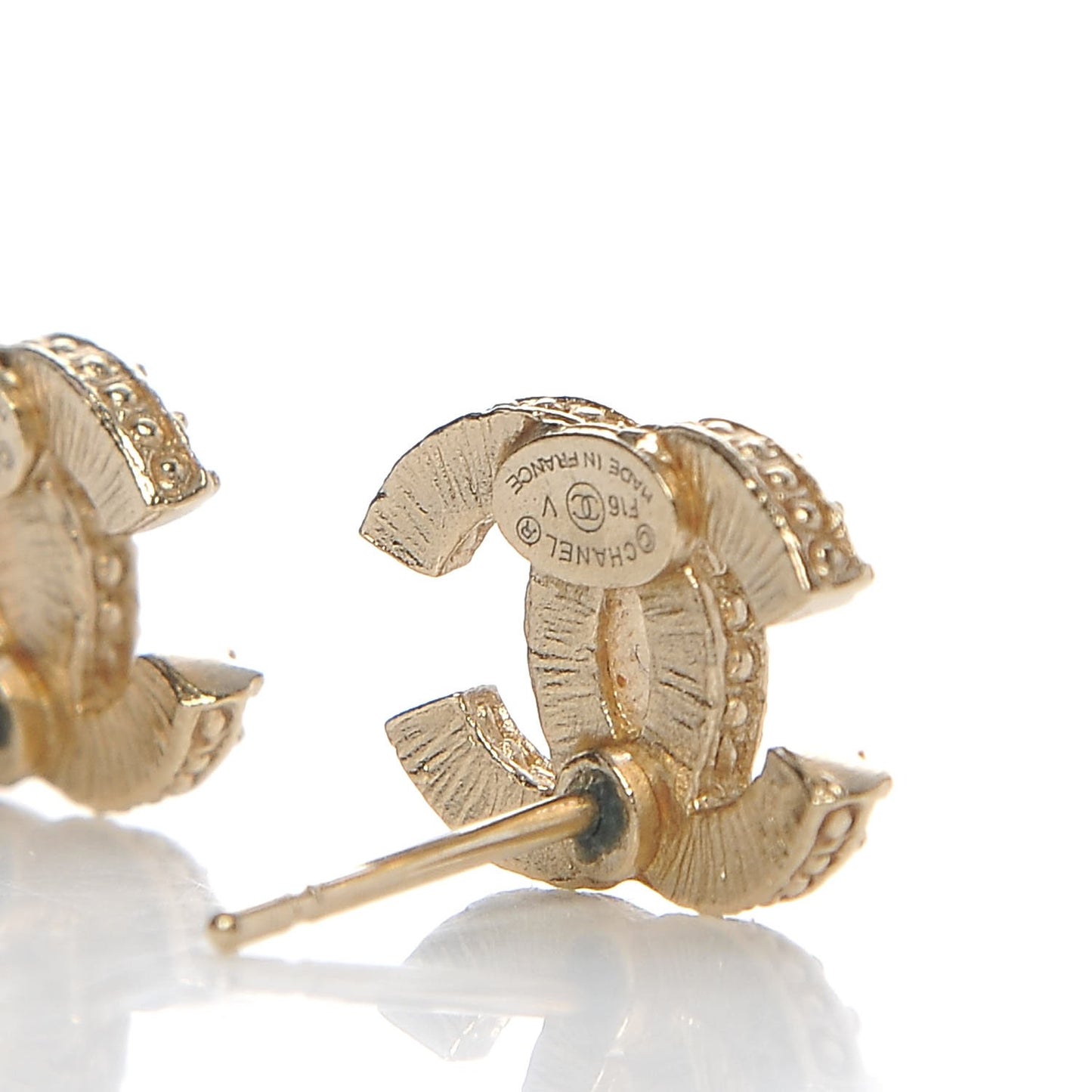Crystal CC Earrings Light Gold