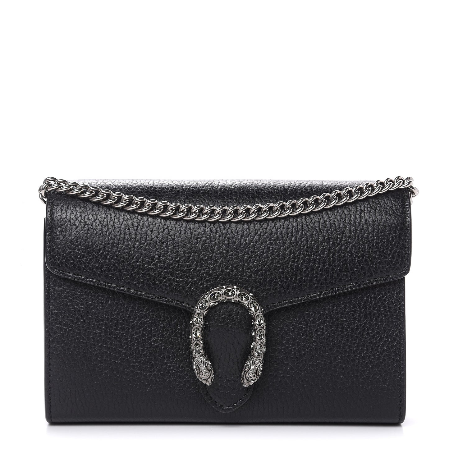 Calfskin Mini Dionysus Chain Wallet Black