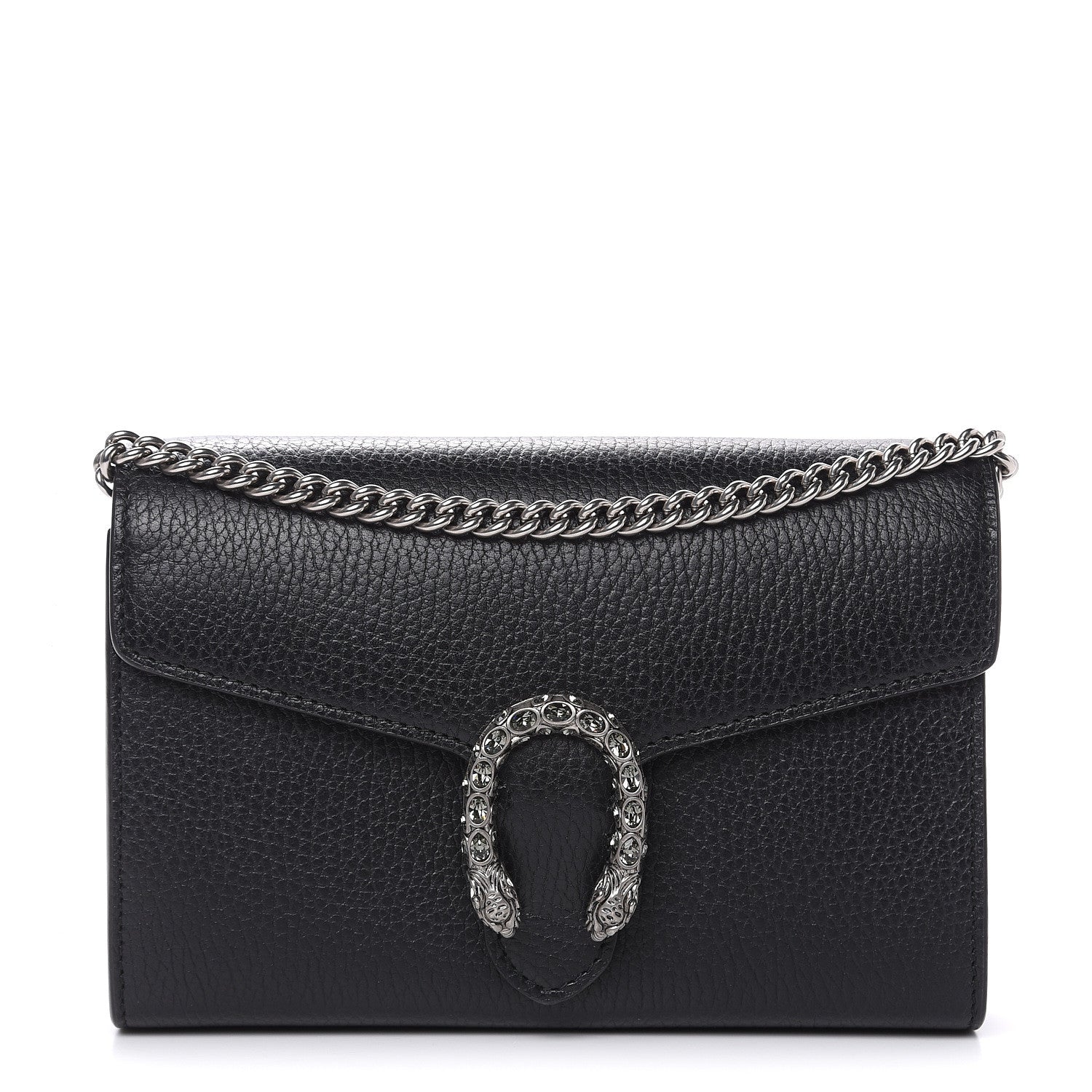 Gucci Calfskin Mini Dionysus Chain Wallet Black 1 of 10