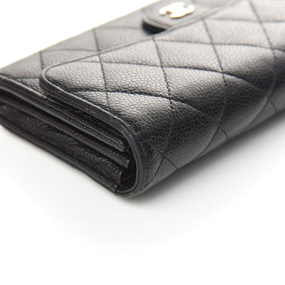 Chanel Caviar Quilted Large Gusset Flap Wallet Black 11 of 13