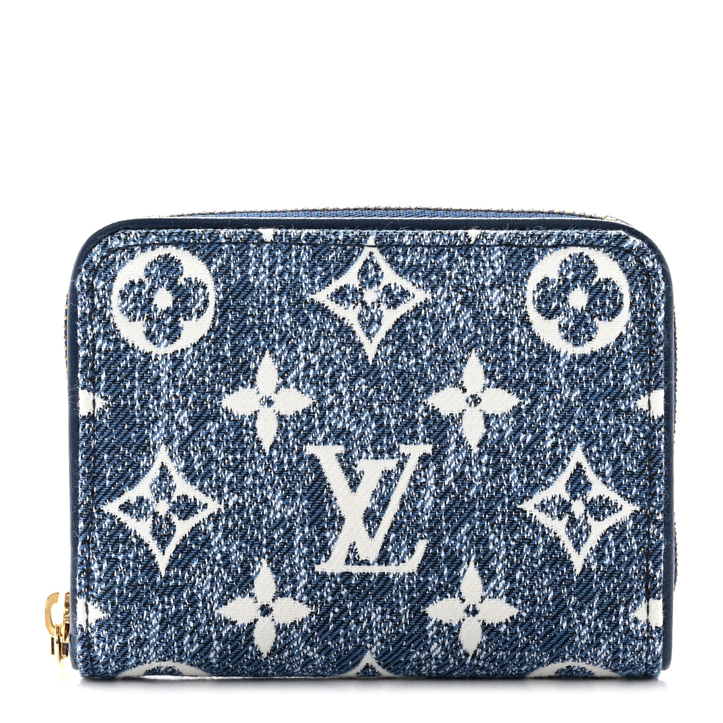 Denim Monogram Jacquard Zippy Coin Purse Bleu