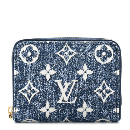Louis Vuitton Denim Monogram Jacquard Zippy Coin Purse Bleu 1 of 9