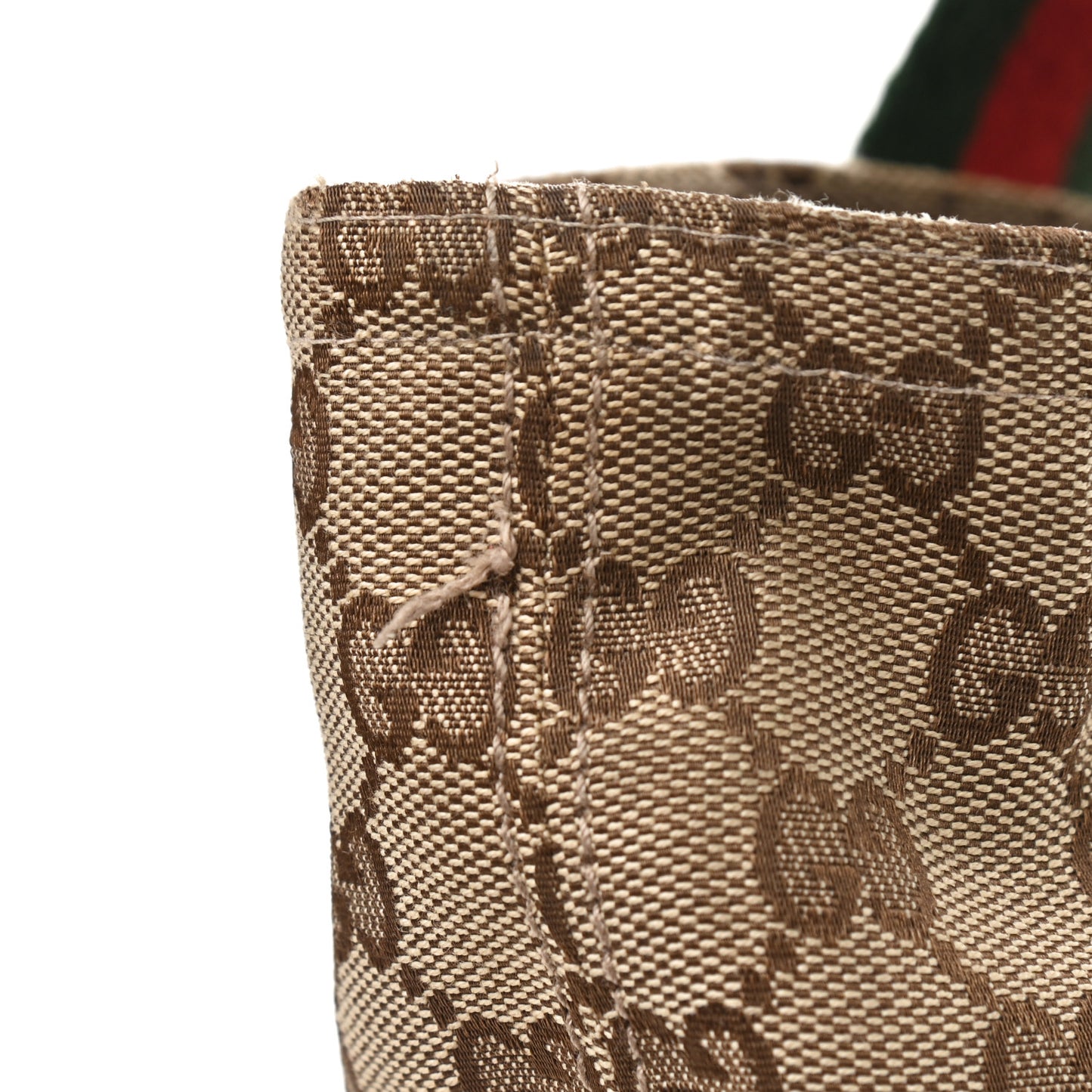 GG Monogram Medium Web Handle Vertical Tote Dark Brown