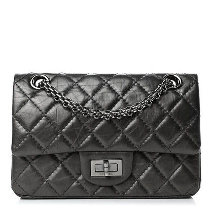 Chanel Aged Calfskin Quilted 2.55 Reissue Mini Flap Dark Silver 1 of 4